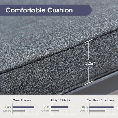 PURPLE LEAF 9 Pieces Outdoor Metal Furniture Set Patio Conversation Sets Dining Set, 1 Square Dining Table and 8 Modern Chairs with Cushions Seat Grey - color: Grey, size: 9 Pcs, style: Square