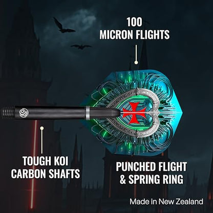 Future Knights Dreadheart Soft Tip Dart Set | 90% Tungsten Professional Darts for Electronic Dartboard | for All Skill Levels | Soft Tips for Electronic Boards | Made in New Zealand