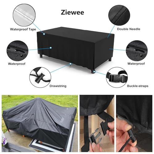 Patio Furniture Covers Outdoor Table Cover Waterproof Rectangular Patio Dining Table Cover Wind Dust Proof Anti-UV Garden Sectional Couch-Cover Table and Chair Set Covers 80"L x 40"W x 29"H Black - color: Standard Size, size: 0 80"L x 40"W x 29"H