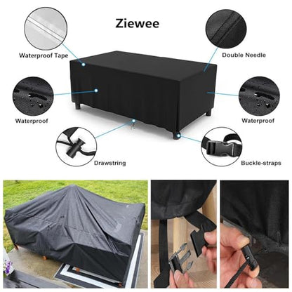Patio Furniture Covers Outdoor Table Cover Waterproof Rectangular Patio Dining Table Cover Wind Dust Proof Anti-UV Garden Sectional Couch-Cover Table and Chair Set Covers 80"L x 40"W x 29"H Black - color: Standard Size, size: 0 80"L x 40"W x 29"H