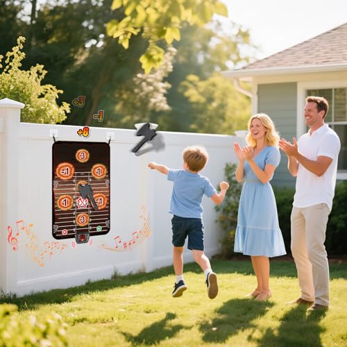 TERRAMUS Axe Throwing Target Game Set, Electronic Scoring Throwing Game Toys Gifts for Kids Age of 3-10+ Years Old Boys & Girls, Backyard Indoor & Outdoor Yard Carnival Sport Party Play Game