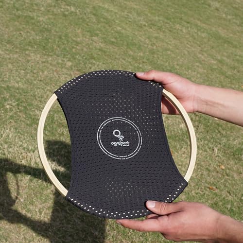 OgoSport Bamboo Disk Set - OgoSoft Rubber Ball - Outdoor Bouncy Ball Disk Outdoor Game for Beach & Lawn - Throw, Toss & Catch - Kids & Adults Ages 8 and Up