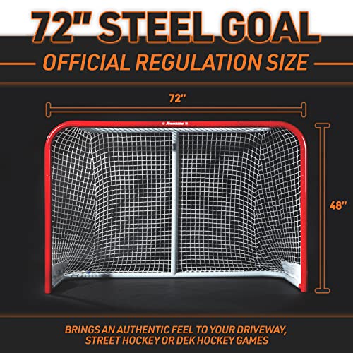Franklin Sports NHL Street Hockey Goals - Outdoor Steel Street + Roller Hockey Nets - 72" x 48"