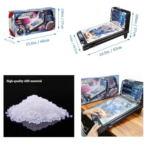 Mini Pinball Machine, Electronic Tabletop Toy, Parent-Child Puzzle Pinball Games, Retro Arcade with Lights and Sounds, 16.5 x 9.6 x 10.6 in