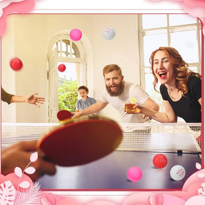 Soulchen 24 Pcs Valentines Day Table Tennis Balls Bulk 40 mm Heart Table Tennis Ball Red Pink White Valentines Funny Novelty Toys Accessories for Beer Game Birthday Gift Party Decorations - style: Letter