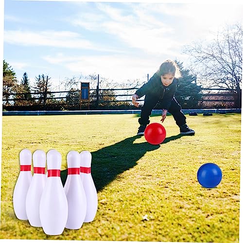 1Set Interactive Bowling for Educational for Games Safe PU Material Includes Pins and Bowling Balls Promotes Hand Eye Coordination and Math Skills