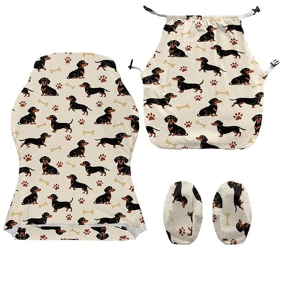 Dachshund Dog Paw Bone Print Gaming Chair Covers Slipcovers, Stretchable Elastic Computer Reclining Gaming Chair Seat Cover with Armrest Covers for Dormitories Study - color: Dachshund Dog Paw Bone
