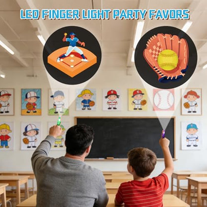 36 Pack Softball Party Favors LED Finger Lights for Kids, Glow in the Dark Softball Birthday Party Supplies, Goodie Bag Stuffers, Classroom Rewards Prizes Gifts - style: Softball