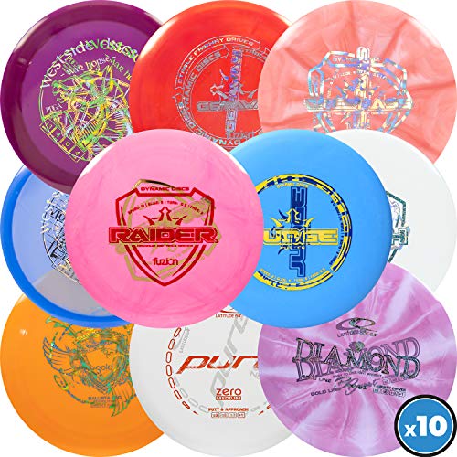 Dynamic Discs Disc Golf Discs Set (Misprint 10-Pack) - Affordable Disc Golf Accessories for Men - Includes Drivers, Fairways, Midranges & Putters - Great Starter Set for Beginners, Intermediates - style: 10 Pack