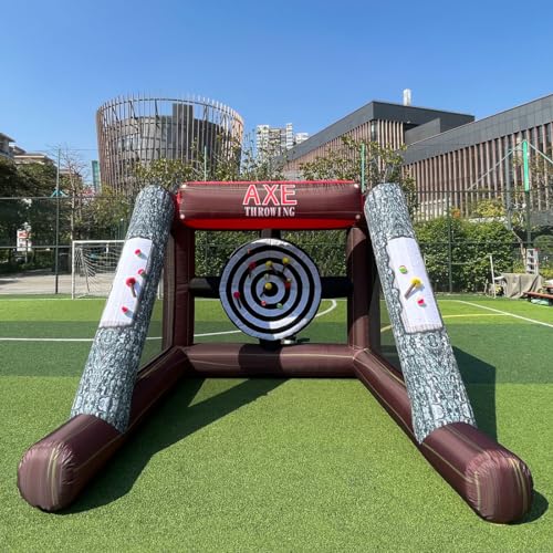 Inflatable Axe Throwing Inflatable Ball Toss Target Dart Board 12 Axes+8 Toss Ball for Party/Birthday/Backyard/School/Team Events