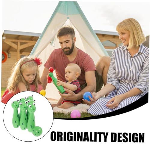 POPETPOP 1Set Bowling Set Interactive Frog Bowling Kit for Safe Fun Bowling Develop Motor Skills Concentration for Ages