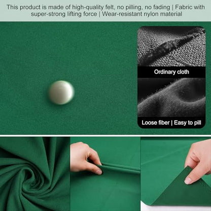 Pool Table Felt,8.53'/ 9' Billiard Cloth with 6 Pcs Cloth Strips and Staple Remover,Gloves,Pool Table Felt Replacement kit for Bars Clubs Family - color: Green, size: 9FT