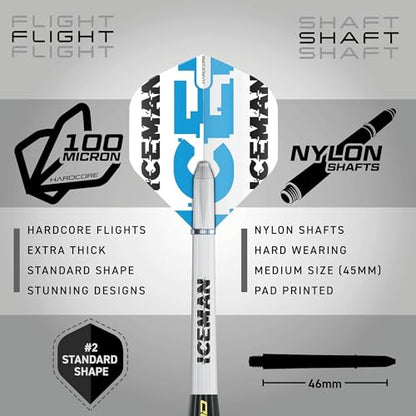 RED DRAGON Darts - Professional Darts Accessories - Choose from Full Dart Accessory Kit (Flights, Shafts, Finger Grip Wax & More) or Precision Dart Practice Rings - Multiple Options Available - style: Iceman