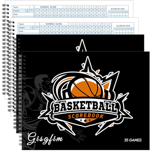 Basketball Scorebook Stats Tracking Book 35 Games Unisex Coach Referee Scorebooks League Sport Game Side by Side Score Books