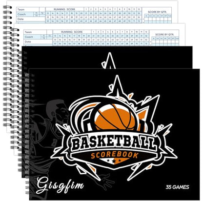 Basketball Scorebook Stats Tracking Book 35 Games Unisex Coach Referee Scorebooks League Sport Game Side by Side Score Books