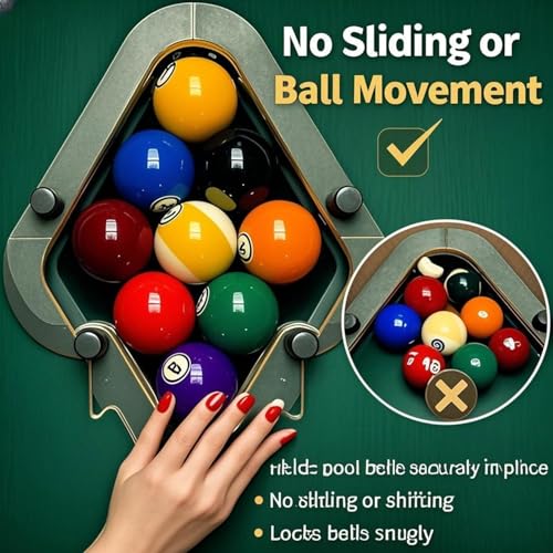 Precision-Engineered Professional Billiard Rack Tight System that Eliminates Gaps, 9-Ball Diamond Pool Ball Delivers Perfect Racks for Tournament Play & Home Pool Tables for Tournament Play(1PCS)