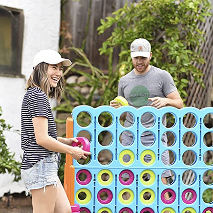 ECR4Kids Jumbo 4-to-Score Giant Game with 42 Rings and Reset Sliders, Kids Games, Vibrant - color: Vibrant