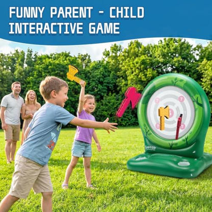 Inflatable Dart Board Pool Toys Games, Pool Toys for Kids Ages 8-12, Axe Throwing Game with 4 Soft EVA Axes, Summer Swimming Pool Games Water Toy Pool Party Games for Teens Adults Family