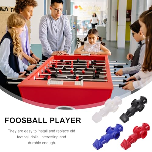 Homoyoyo 4pcs Foosball Man Statue Table Guys Figurine Robbot Man Soccer Games Player Mini Doll Figure Football Machine Accessories Replacement Parts Red Blue Black White - color: Red Blue Black White
