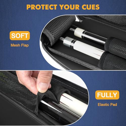 PEKREWS 2x2 Soft Cue Bag Red & 1x1 Soft Pool Cue Bag Black Set