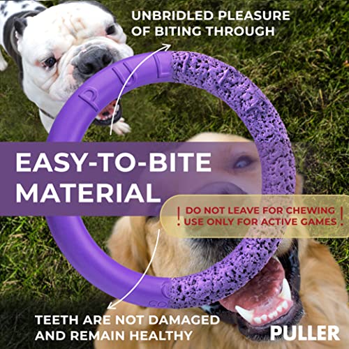 COLLAR Puller Outdoor Ring Toy - Fetch & Tug of War for Small Medium Large Dogs - Ball & Soft Frisbee Alt - Outside Yard Toys - Agility Jumps Tool