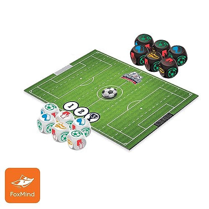 FoxMind Games: Sports Dice Soccer - Dice Board Game, Kick It Out of The Stadium, Easy to Learn & Fun to Play, 2 or 4 Players, Ages 7+