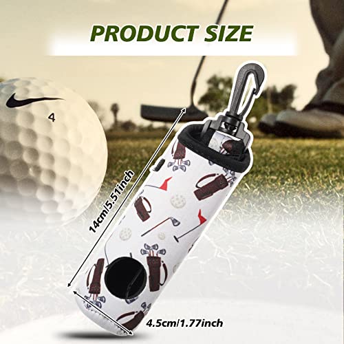 4 Pieces Golf Tee Holder Golf Ball Carry Bag Pouch Ball Holder Keychain Belt Clip Gifts Accessories - color: Vivid Color