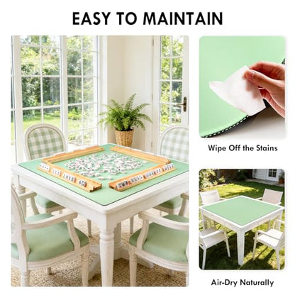 Green Mahjong Mat - 100% No Creases American Mahjong Mat, Anti-Slip & Noise Reduction Mahjong Table Cover, Mahjong Mats with Carrying Bag for Mahjong, Poker, Card Games, Dominoes, Board Games (Green) - color: Green