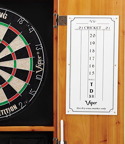 Viper by GLD Products Metropolitan Solid Wood Cabinet & Sisal/Bristle Dartboard Play-Ready Bundle - color: Oak, style: Standard Set