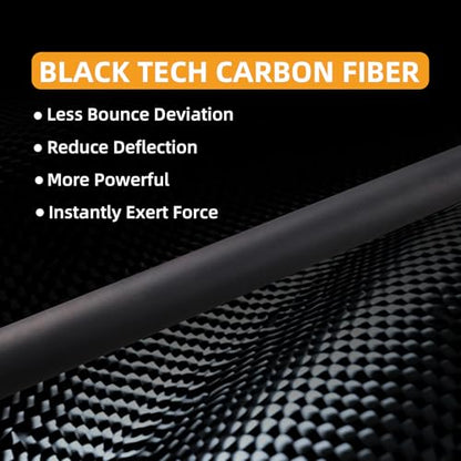CROWN ME Carbon Fiber 3-Piece Jump Break Cue Stick with 13mm Phenolic Tip - Professional 55" Pool Billiard Equipment