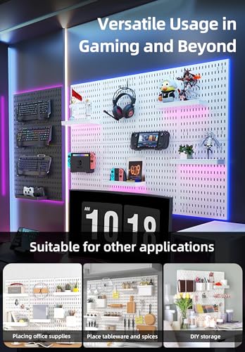 Revamp Your Space With A Versatile Pegboard Kit - Effortlessly Organize Home, Office, And Gaming Setup With Customizable Hanging Solutions (White)