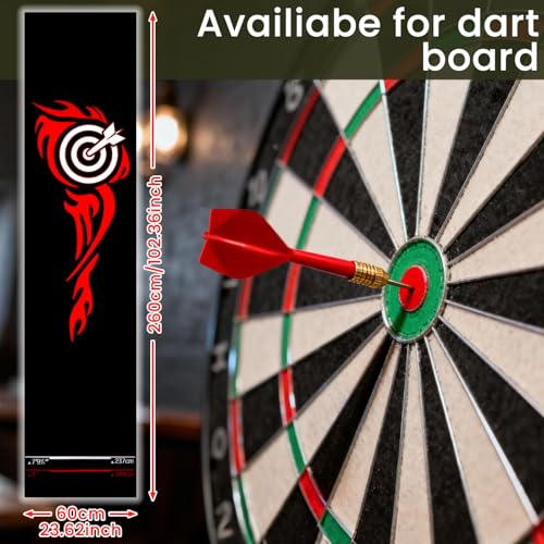 Thmins Darts Mat with Throw Line for Dart Board, Non-Slip Floor Mat with Standard Oche Distances and Protective Surface