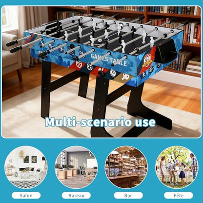 5 in 1 Multi Combo Game Table,Folding Multi Game Combination Table Set with Soccer Foosball Table,Pool Table,Hockey Table,Table Tennis Table,Basketball
