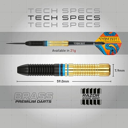 RED DRAGON Peter Wright vs Gerwyn Price Iceman Steel Tip Darts Set - ‎21g & 22g Brass Barrels for Controlled Accuracy & Grip, Flights, Shafts, Case & Checkout Card Included - style: Snakebite v Iceman