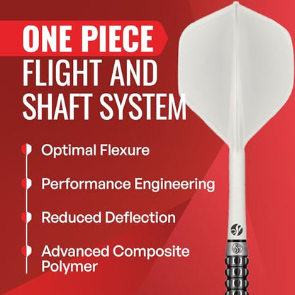 Shot! Darts Flight Deck One Piece Dart Flight and Shaft System, Reduced Deflections, Standard Shaped Flight (350 Micron) Available in Set of 3 - color: White, size: Medium
