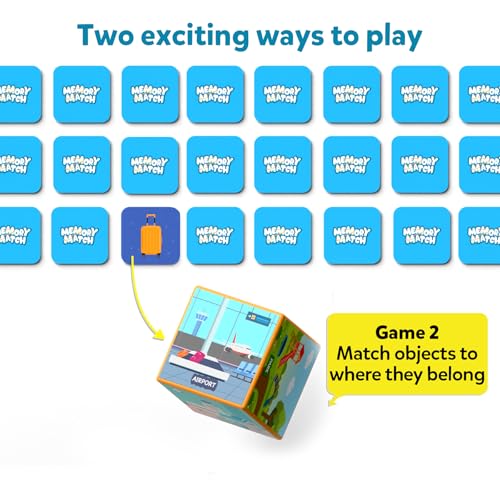 Skillmatics Memory Match - Where Things Belong, Fun & Fast Matching Board Game for Kids, Educational Preschool Game for Toddlers, Boys & Girls Ages 3, 4, 5, 6 & 7, Learning & Brain Development Toy