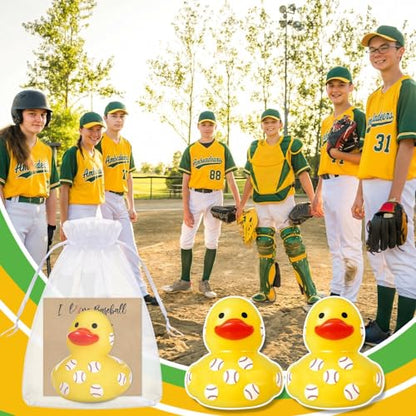 Amyhill 24 Sets Mini Baseball Rubber Ducks Gifts Sport Party Favors Tabletop Decoration for Coach Team Gifts Club Gift Player Team Events Decorations Birthday Party Supplies - style: Baseball