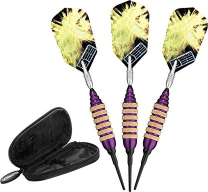 Viper Spinning Bee Soft Tip Darts with Casemaster Storage/Travel Case, 16 Grams - color: Purple
