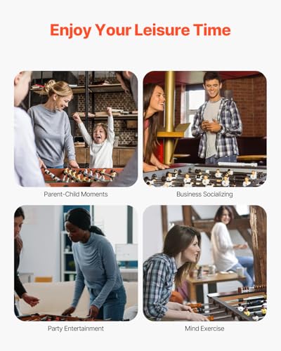 VEVOR Foosball Table, 55 inch / 42 inch Standard Size Foosball Table, Indoor Full Size Football Table for Home, Family, and Game Room, Soccer with Durable Soccer Set - size: 55IN
