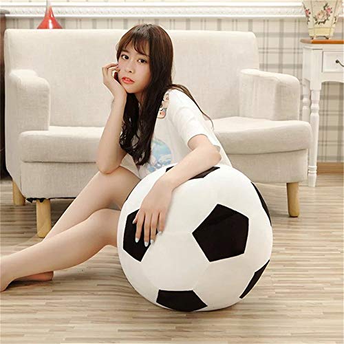 AOQI Plush Soccer Balls - Fluffy Stuffed Toy Soccer Ball Plush Pillow Soft Durable Stuff Soccerball Gift for Kids Boy Baby (Black -White,17.7inch/45cm) - color: Black -White, size: 17.7inch/45cm