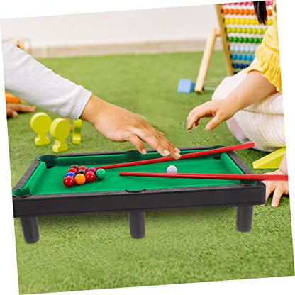 Outanaya 1set Mini Pool Table Boys and Girls Tabletop Billiard Game for Includes Cues and Accessories Fun Interactive Toy for Family and Friends