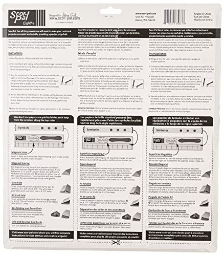 Scor-Pal Scoring Board, 12" x 12", 1/8" Space Grooves, Measuring and Scoring Tool for Card Making, Envelopes, Boxes, and Paper Crafts