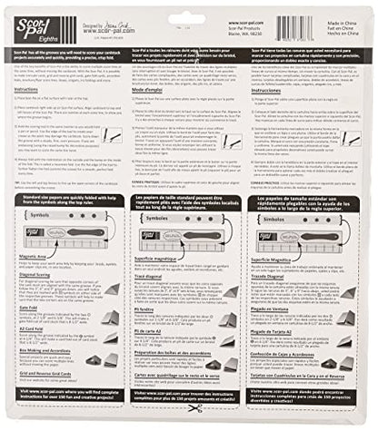 Scor-Pal Scoring Board, 12" x 12", 1/8" Space Grooves, Measuring and Scoring Tool for Card Making, Envelopes, Boxes, and Paper Crafts