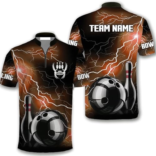 GABITA Personalized Bowling Jerseys for Men, Custom Bowling Shirts, Funny Bowling Shirts Gift for Bowler Team Player - color: A14