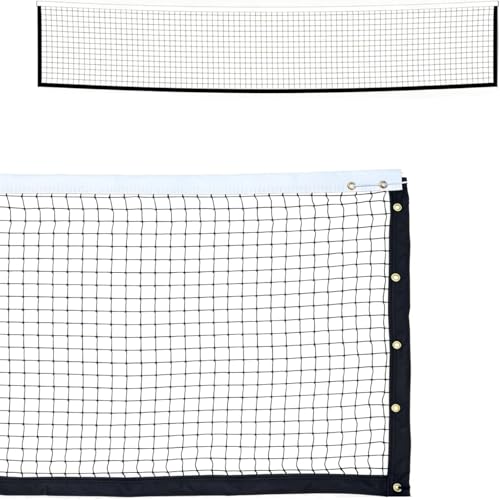 Professional Tennis Net 42ft x 3.5ft – 3.0mm Twisted PE, 4.5cm Mesh, UV/Waterproof, 6mm Steel Cable – Complete Kit with Poles & Ropes for Court, Backyard or Driveway