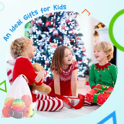 PlayZap 7-Piece Soft Ball Set for Toddlers & Kids - Includes 5” Playground Balls, Soccer, Football & Basketball - Great for Home, Yard, Pool, Classroom & Park for Boys & Girls Easter Gifts - color: 5" (7 pack)