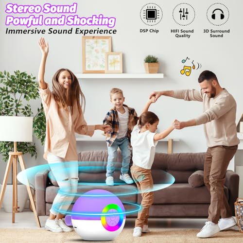 goopow Mini Karaoke Machine Speaker for Kids Adults, Portable Bluetooth Microphone Song Toys with LED Light, Best Chritmas Birthday Festival Gift for 3 4 5 6 7 8+ Year Old Girls Boys (Purple-2MIC) - color: Purple-2Mic