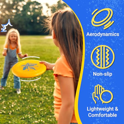 Frisbee Go 2 Pack Flying Disc, 9 Inch Lightweight Toy Set for Beginners Outdoor Beach Park Backyard Game - 70g