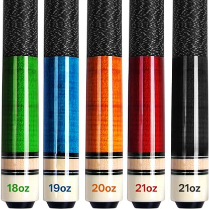 AKLOT Pool Cues,58" Pool Cue Stick Canadian Maple Wood Billiard Cues Sticks for Professional Billiard Players 18 19 20 21 oz - color: 5-piece Set
