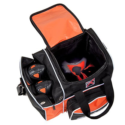 KR Strikeforce Flexx Single Tote Bowling Bag with Side Shoe Compartment, Front Accessory Compartment - color: Black